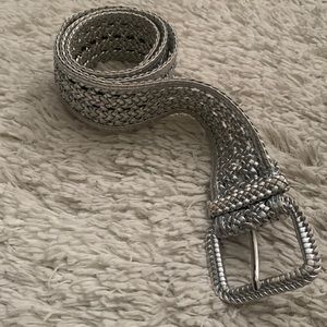 Y2K bebe Silver Woven Belt